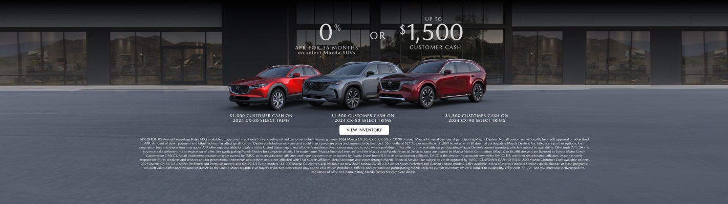 Mazda 0% Incentive Promotion